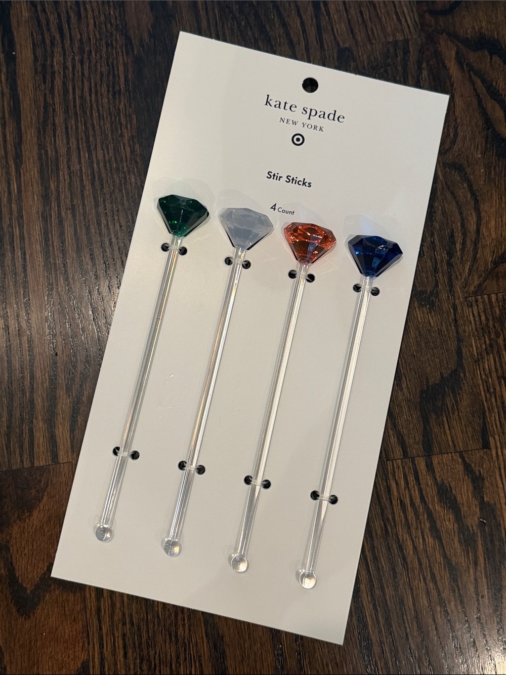 kate spade x Target Gem-Top Stir Sticks in Green, Clear, Orange & Blue